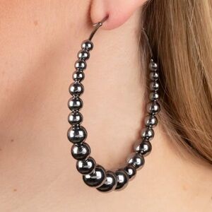 Elegant Silver Beaded Earrings
